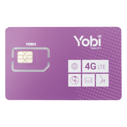 SIM Yobi para dispositivos móviles 3G/4G con recarga de 5GB cada mes durante 1 año de servicio (solo datos)
