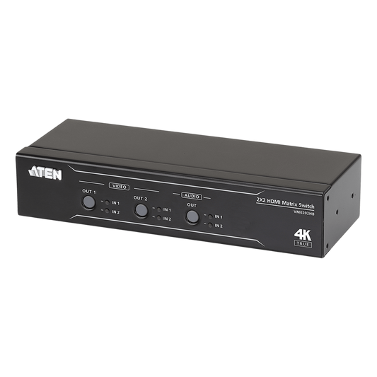 Conmutador matricial HDMI 2 x 2 True 4K con desembebedor de audio