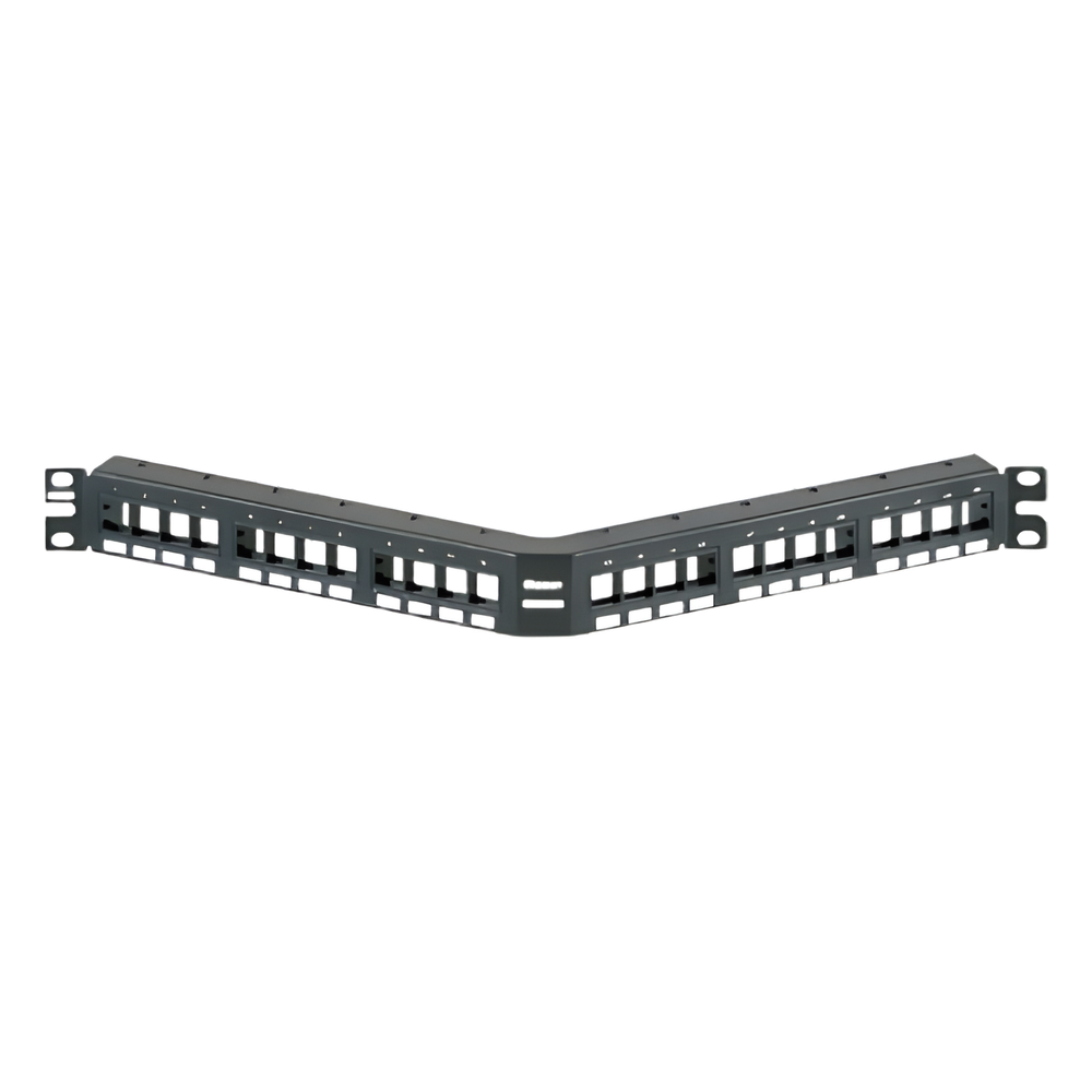 Panel de Parcheo Modular Keystone (Sin Conectores), Angulado, de 24 Puertos, 1UR