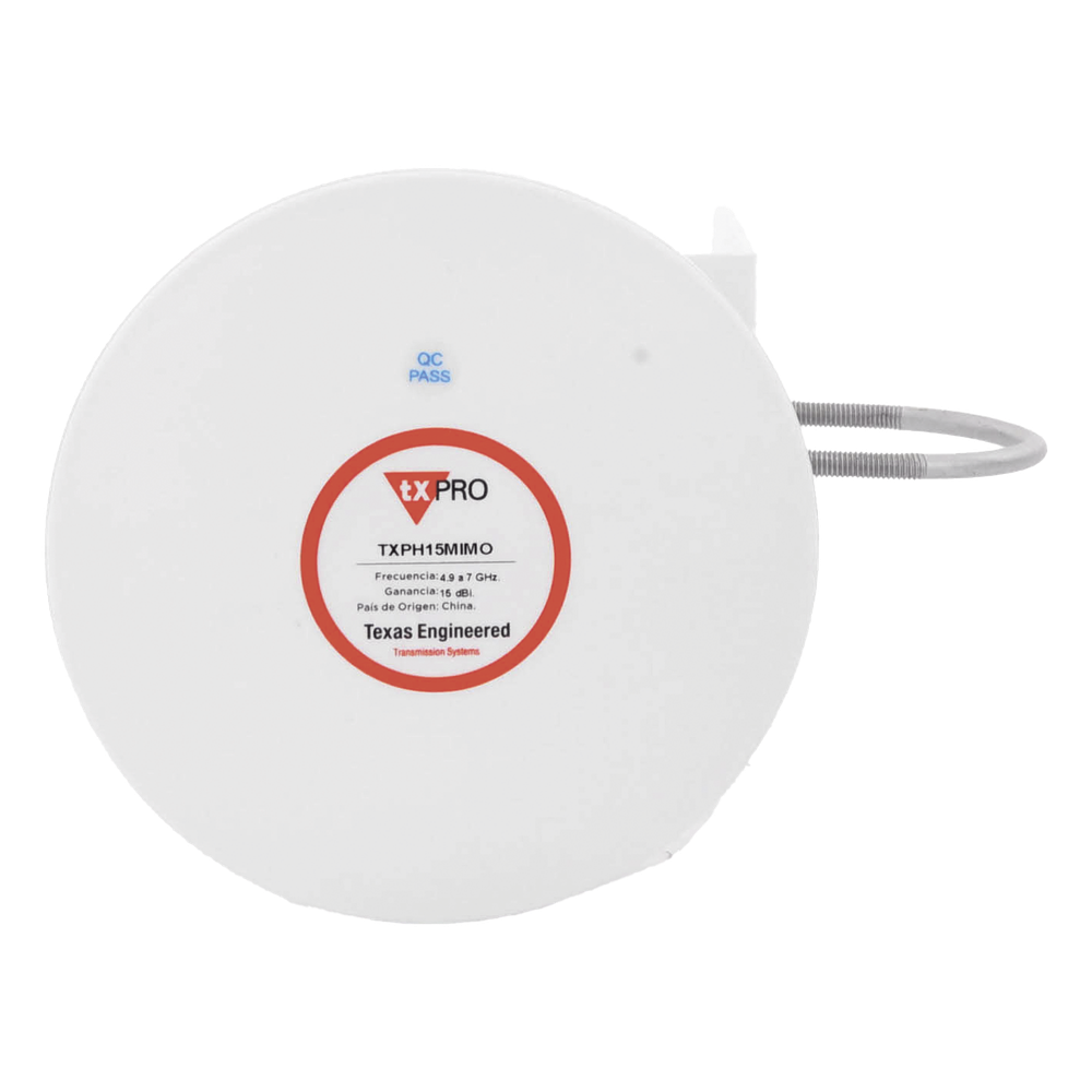 Antena Tipo Horn de 45 °, 15 dBi, 4.9 - 7GHz, Ideal para ambientes de alto ruido, Tipo de conector RPSMA, con montaje y jumpers incluidos