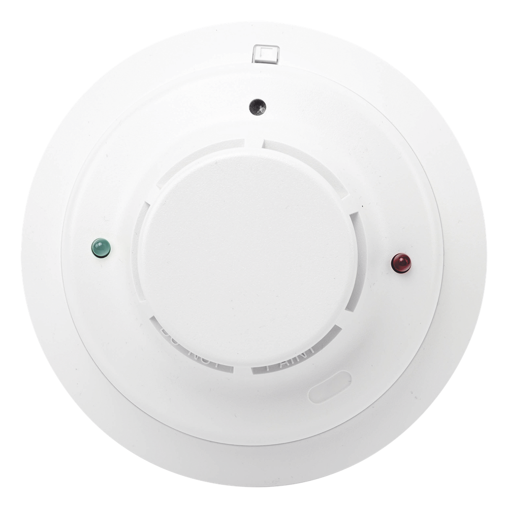 Detector direccionable de humo fotoeléctrico con sensor térmico de temperatura fija, protocolo de 2 hilos