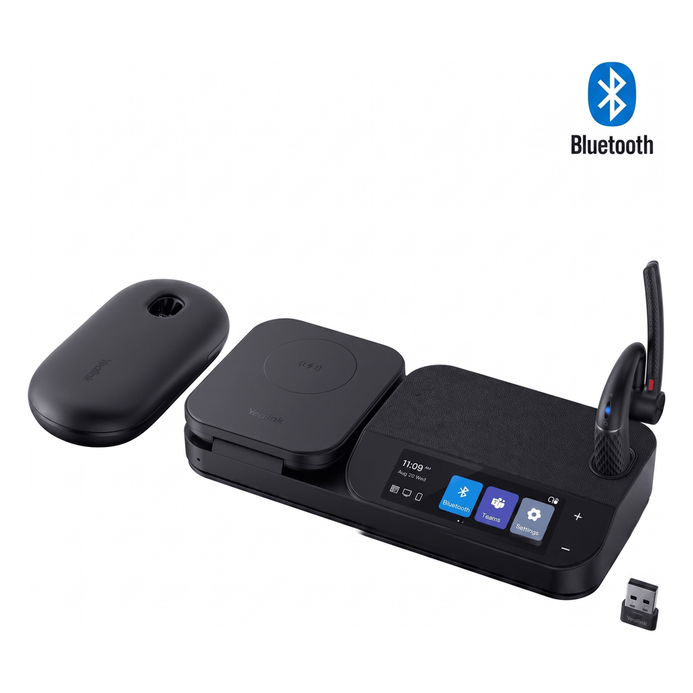 Auriculares mono Yealink BH71 Workstation Pro con pantalla táctil de 3" y estuche de carga portátil/Bluetooth 5.3/Cancelación de ruido con 4