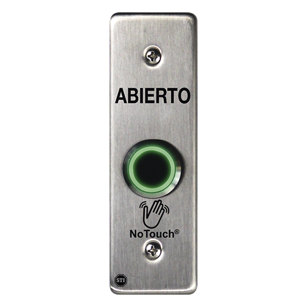 Interruptor IR NoTouch® de Acero Inoxidable, Montaje Delgado, Caja Posterior, ABIERTO