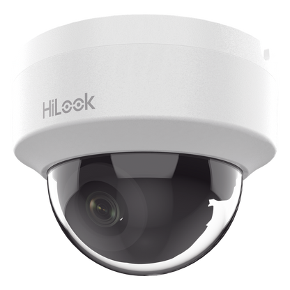 HiLook Series / Domo IP 4 Megapixel / Lente 2.8 mm (Gran Angular) / 20 mts IR / Interior / PoE / dWDR / H.265+ / ONVIF
