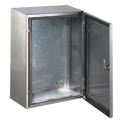 Gabinete de Acero Inoxidable IP66 Uso en Intemperie (200 x 300 x 150 mm) con Placa Interna Galvanizada.