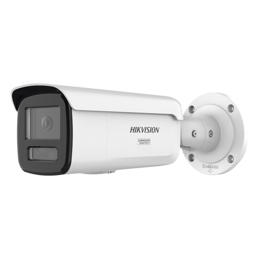 [Dual Light + ColorVu 3.0 + HikAI] Bala IP 8 Megapixel / Lente 4 mm / 60 mts IR + Luz Blanca / Exterior IP67 / Estrobo Azul y Rojo / WDR 130 dB