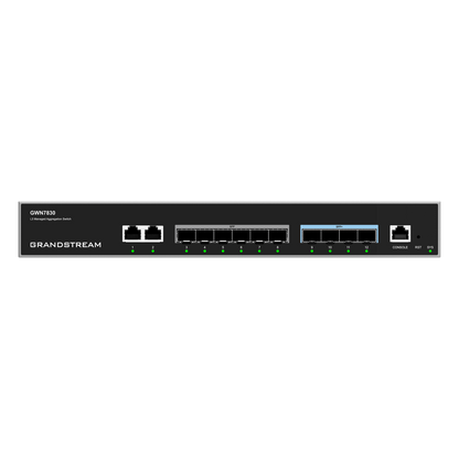 Switch de Agregación Capa 3 GWN7830 / 2 Puertos Gigabit Ethernet / 6 Puertos Gigabit SFP / 4 Puertos 10Gigabit SFP+ / QoS Integrada / Soporte IPv6 e