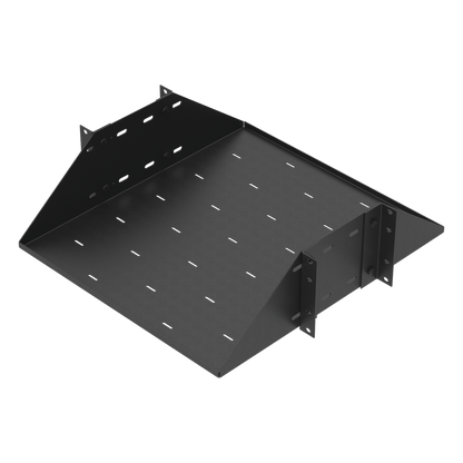 Charola para Soportar Equipos en Rack de 19", Profundidad Ajustable hasta 484 mm. 150 Kg de Carga, Compatible con Racks de Doble Perforación, 3U