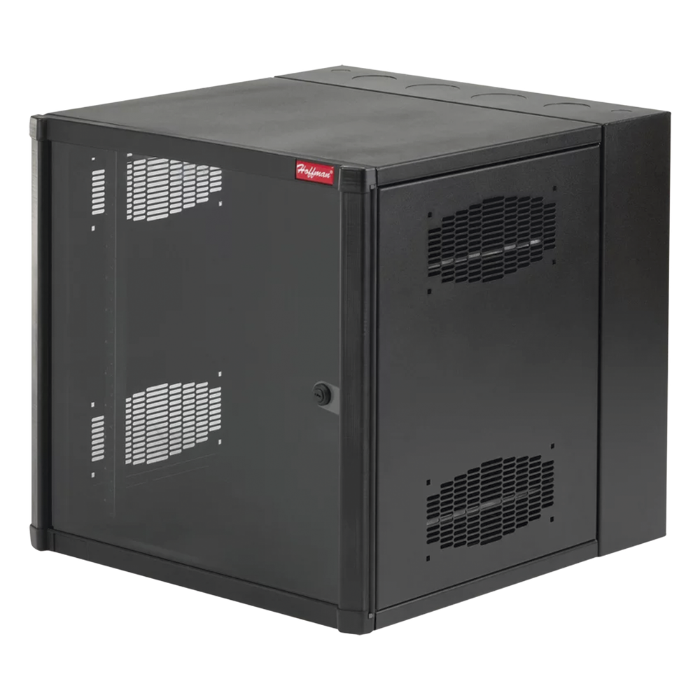 Gabinete AccessPlus de 19 UR Montaje en Pared de 19in, Rieles Numerados y Roscados #10-32, Puerta con Ventana de Seguridad, 600 mm de Ancho, 637 mm