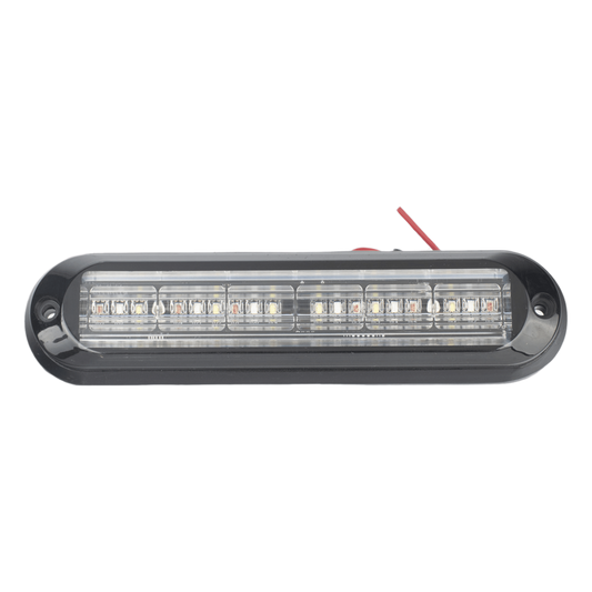 Luz Auxiliar Ultra Brillante IP67 de 18 LEDs, Color Rojo/Azul/Ambar, con mica transparente y bisel negro