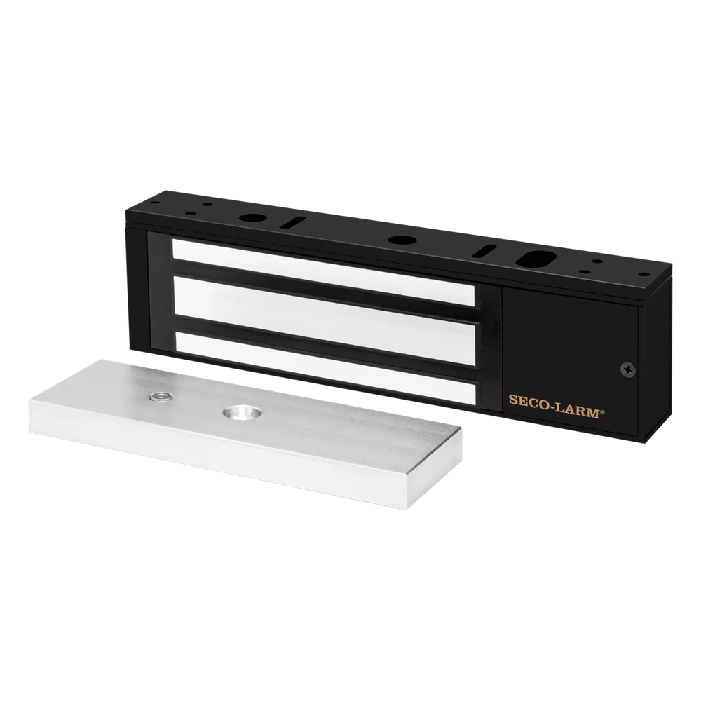 Chapa Magnética 1200 Lbs / En Color Negro / Con Sensor De Adherencia / Led De Estatus / Alimentación 12/24 Vdc Ajustable / Libre de Magnetismo