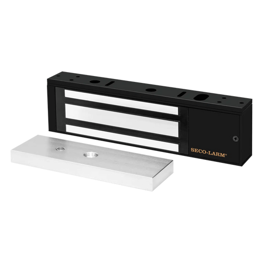 Chapa Magnética 1200 Lbs / En Color Negro / Con Sensor De Adherencia / Led De Estatus / Alimentación 12/24 Vdc Ajustable / Libre de Magnetismo