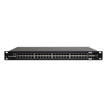 EdgeMAX Switch Administrable 48 Puertos Gigabit, PoE+/Pasivo 24V, 2 SFP, 2 SFP+ 10G, 500W