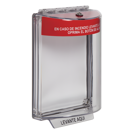 Cubierta Transparente Serie Universal Stopper®, Texto De Incendio En Español