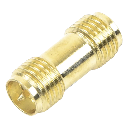 Adaptador Barril de SMA Hembra Inverso a SMA Hembra Inverso, Oro/ Oro/ Teflón