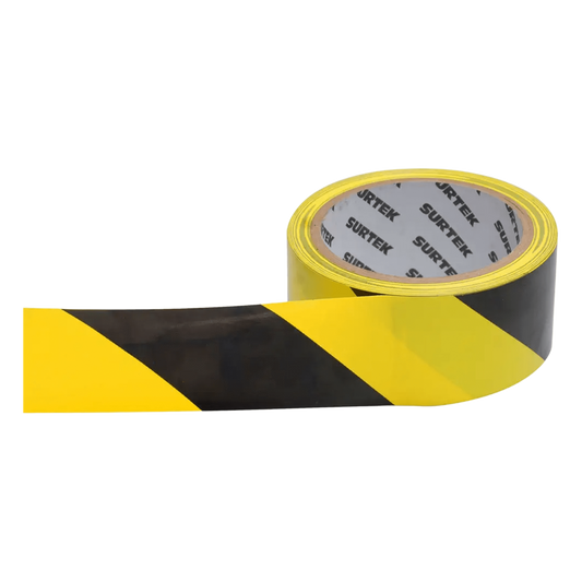Cinta de Señalización / Adhesivo Acrílico / Espesor 0.105 mm / Colores Amarillo-Negro / Ancho 48 mm / Largo 18 m / Alta Visibilidad