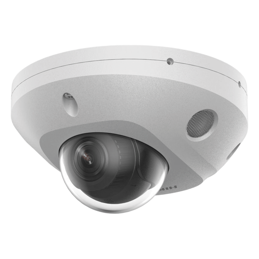 [Dual Light + 2 Micrófonos Integrados] Mini Domo IP 4 Megapixel / Lente 2.8 mm / 30 mts Luz Blanca + 30 mts IR / ACUSENSE / Exterior IP67 / IK08