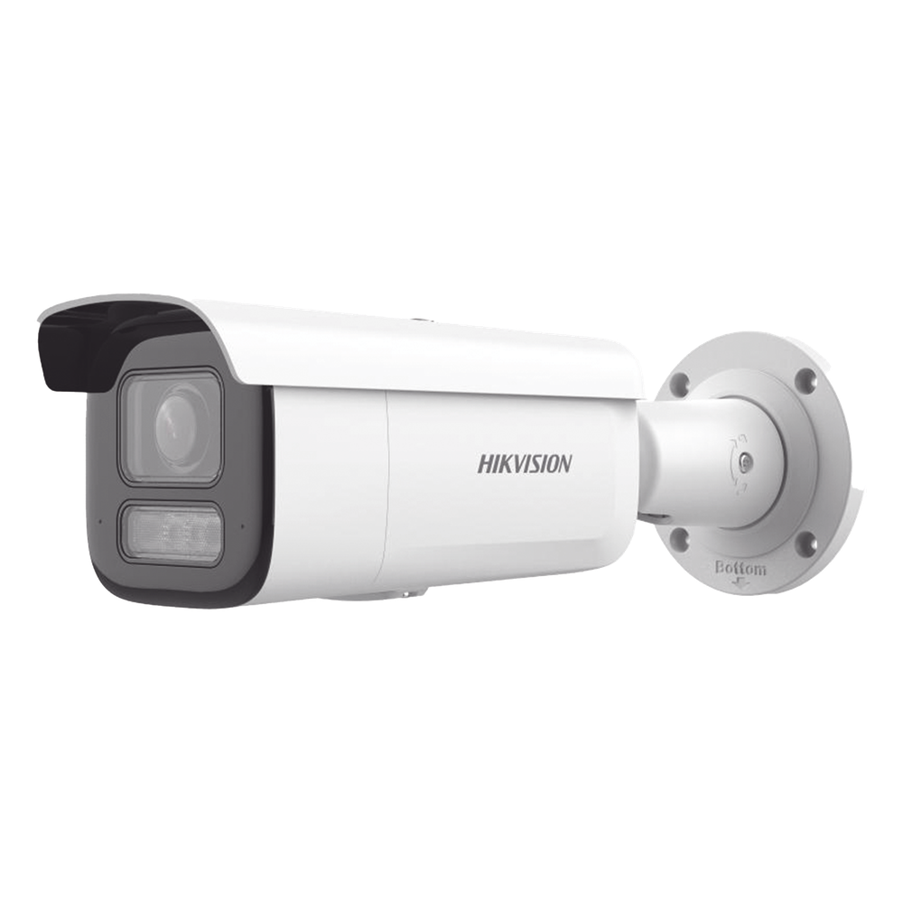 [Dual Light + 2 Micrófonos Integrados] Bala IP 6 Megapixel / Lente Mot. 2.8 a 12 mm / 60 mts Luz Blanca + 60 mts IR / Exterior IP67 / IK10 / WDR 120