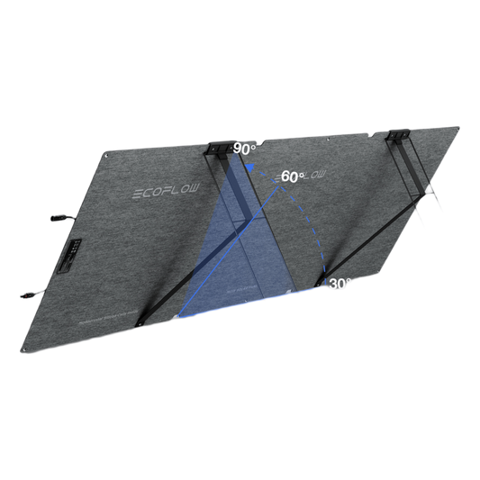 Módulo Solar Bifacial, Portátil y Flexible de 160W Recomendado para Estaciones Portátiles EcoFlow / Ajuste de Ángulo / Carga Eficiente / Incluye