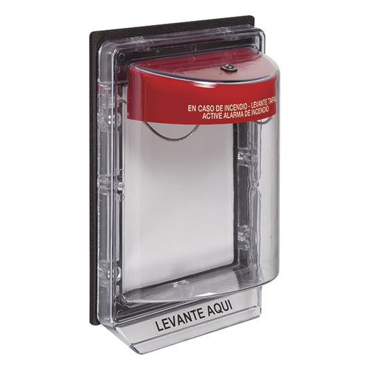 Cubierta Protectora Serie Stopper II® De Policarbonato, Con Alarma, Montaje en Superficie, Interior/Exterior, Etiqueta en Español
