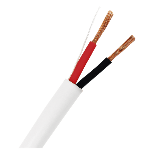 Bobina de 152 m (500 ft) / Cable para Bocina 2x18 AWG / Libre de Oxígeno / Blanco