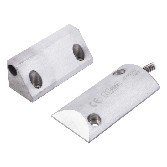 Contacto Magnético para Piso Uso Rudo / Salida Dual NC/NA / GAP 65 mm (2.5 in) / Aluminio / Cable Blindado 55 cm / UL & CE