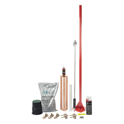 Kit Pararrayo con Accesorios para Protección de Diámetro de 80 m.