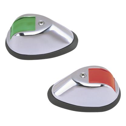 Set de Luces Verticales PERKO 0254 / Bronce Cromado / USCG 2 Millas / 12 Vcd / Rojo y Verde / Embarcaciones a Motor Hasta 20 m (65.6 ft)