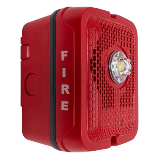 Bocina con Lámpara Estroboscópica para Exterior, con Configuración Estroboscópica Seleccionable, Color Rojo