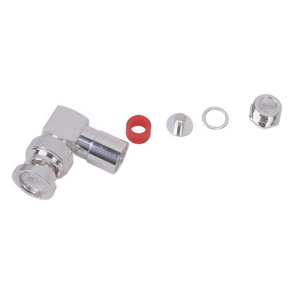 Conector BNC Macho en Ángulo Recto de Rosca para LP-195, LP-142, LMR-195, RG-58/U, RG-142/U, Plata/Oro/Teflón