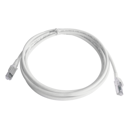Patch Cord Z-MAX Cat6A S/FTP, CM/LS0H, 3.05 Metros (10 Pies), Color Blanco, Versión Bulk (Sin Empaque Individual)
