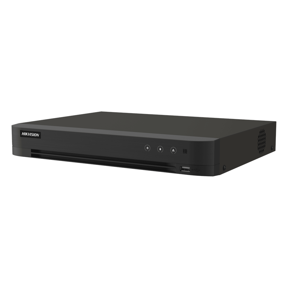 DVR 16 Canales TURBOHD + 16 Canales IP / 8 Megapixel (4K) / Audio Bidireccional / ACUSENSE / Audio Bidireccional / 1 Bahía de Disco Duro / Salida de
