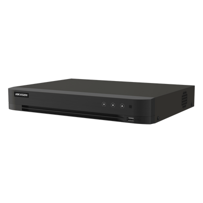 DVR 16 Canales TURBOHD + 16 Canales IP / 8 Megapixel (4K) / Audio Bidireccional / ACUSENSE / Audio Bidireccional / 1 Bahía de Disco Duro / Salida de
