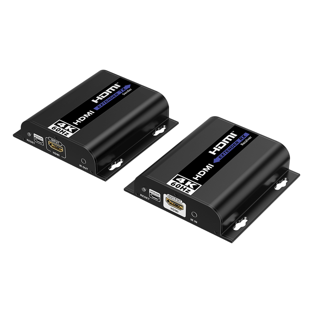 Kit extensor para distancias de hasta 200 metros | Resolución 4K @60Hz | Cat 6 | Conexión uno a uno y uno a muchos hasta 120 mts | Compatible con