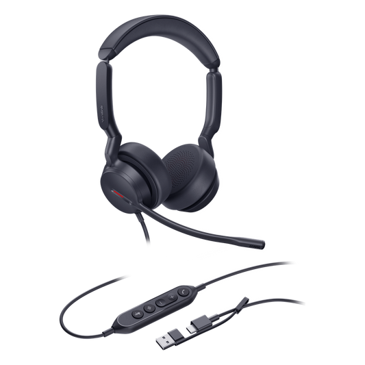 Yealink UH44 Dual, versión UC, cancelación de ruido con IA USB-C/A con indicador de ocupado