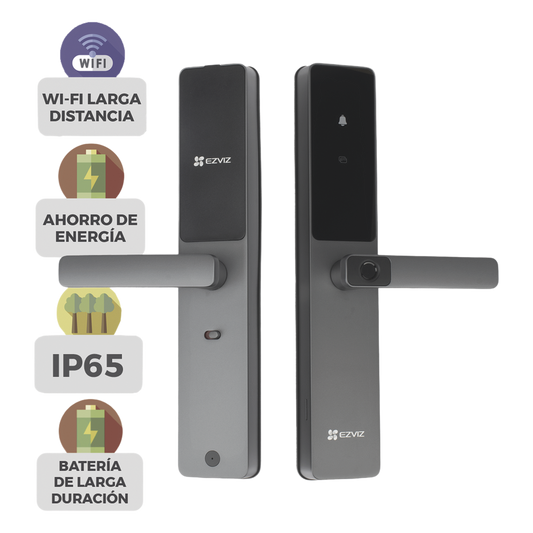 Cerradura Inteligente / Wi-Fi / Bluetooth / Códigos Temporales Para Visitantes / Lectura de Huella / Lectura de Tag / Contraseña / Botón para Timbrar