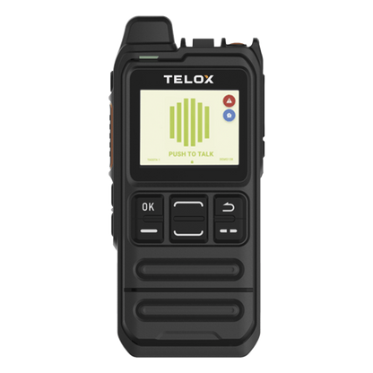 Radio PoC LTE TELOX MT100 / Tamaño de Bolsillo 113 mm / Audio 3W / IP54 / Batería 4000 mAh / Doble SIM LTE Cat.4 / Pantalla 1.77" / Android 8.1