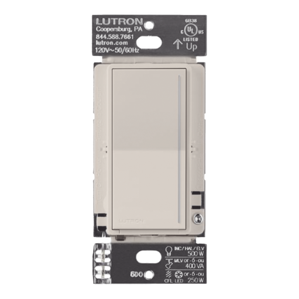 Atenuador de pared táctil RadioRA 3 Sunnata PRO, requiere neutro, hasta 250 W LED/CFL, compatible con 3 vías, taupe