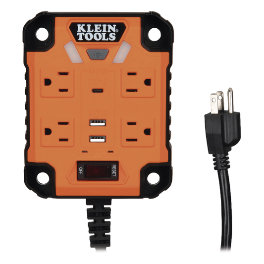Multicontacto Powerbox 1, con 4 Salidas 120 Vca, 2 USB-A / 1 USB-C, Luces LED Integradas y Soporte Magnético