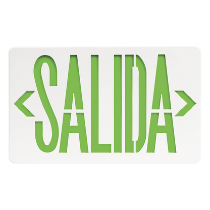 Letrero LED de Emergencia SALIDA / Voltaje Dual 120/240 VAC / Montaje Universal / Batería Ni-Cd Incluida