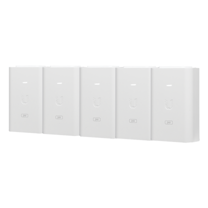 5 Unidades del Adaptador PoE Ubiquiti de 24 VDC, 1.0 A con puerto Gigabit, color blanco