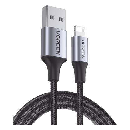 Cable USB-A a Lightning | 1 Metro (3.28 Pies) | Certificado MFi | Carga Rápida 5V/2.4 A | 480 Mbps | Conector C94 | Adecuado para iPhone, iPad y iPod