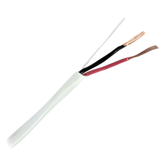Bobina de 305 Metros (1000 Pies) / 2 x 18 AWG / Cable / Blanco / Para Aplicaciones de Alarma / Audio / Control de Acceso / Certificado UL
