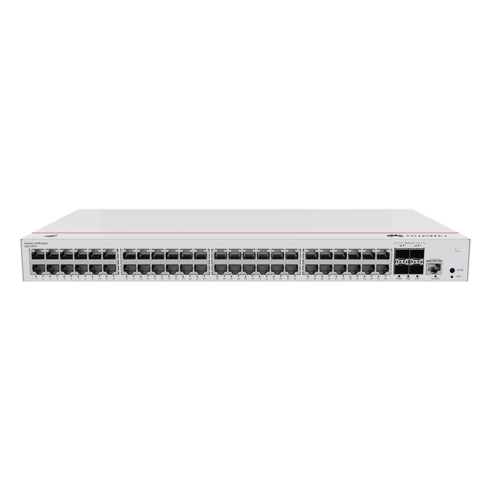 Switch de Acceso Gigabit Administrable PoE Capa 2 / 48 puertos 10/100/1000 Mbps (PoE) / 4 Puertos 10GE SFP+ Uplink / ERPS / IMGP Snooping / DHCP