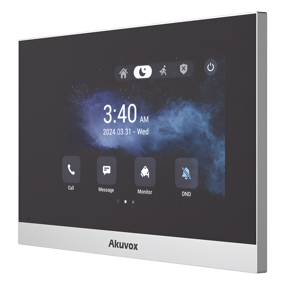 Monitor ANDROID / Soporta APP Android / Pantalla Touch Screen LCD 7" / WiFi / Punto WIFI / Bluetooth / PoE / SIP / 8 Entradas de Alarma / 1 Salida de