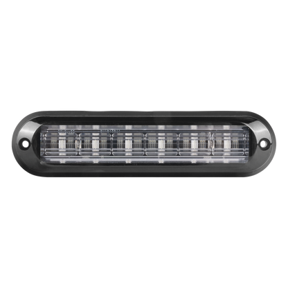 Luz Auxiliar Ultra Brillante IP67 de 6 LEDs, Color Azul, con mica transparente y bisel negro