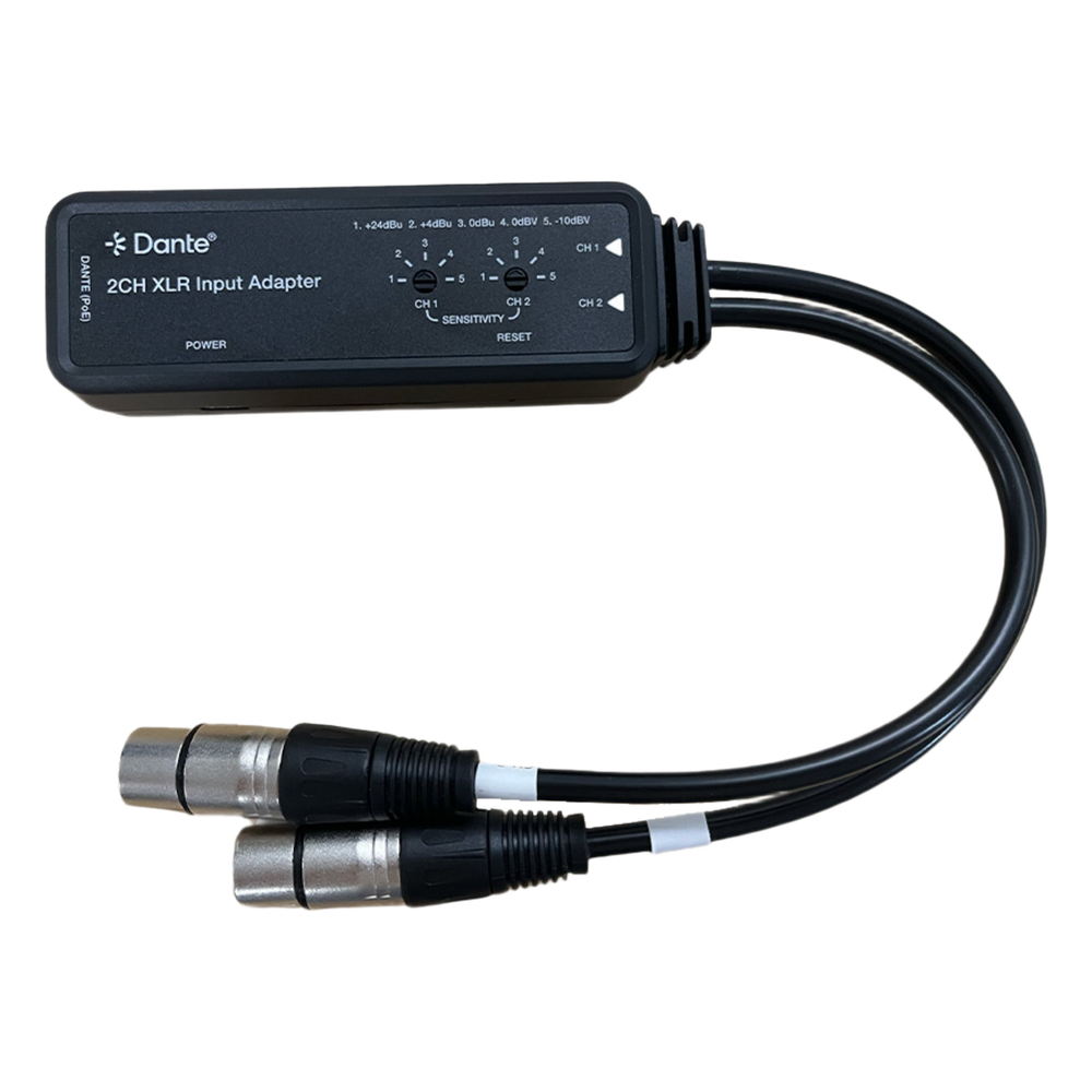 Extensor de Audio Dante® | 2CH XLR Input Adapter | Entrada XLR Balanceada/No Balanceada 2 Canales | Salida Digital Dante® 2CH | Latencia Configurable