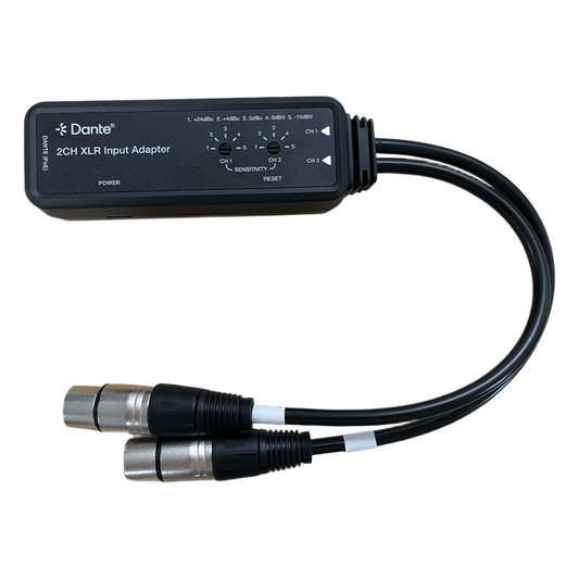Extensor de Audio Dante® | 2CH XLR Input Adapter | Entrada XLR Balanceada/No Balanceada 2 Canales | Salida Digital Dante® 2CH | Latencia Configurable