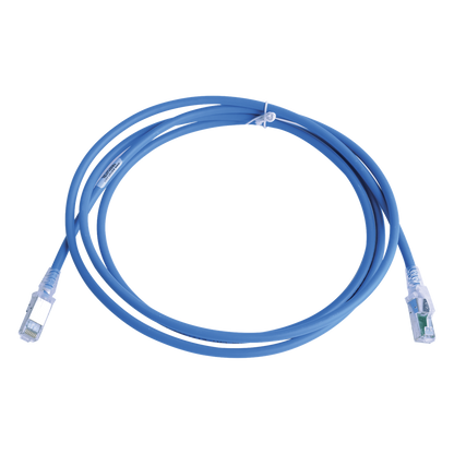 Patch Cord Z-MAX Cat6A S/FTP, CM/LS0H, 2.13 Metros (7 Pies), Color Azul, Versión Bulk (Sin Empaque Individual)