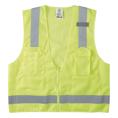 Chaleco de seguridad reflectante de alta visibilidad, mediano/grande. Con múltiples bolsillos de diferente capacidad